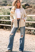 Sherpa Lined Faux Suede Drop Shoulder Button Jacket